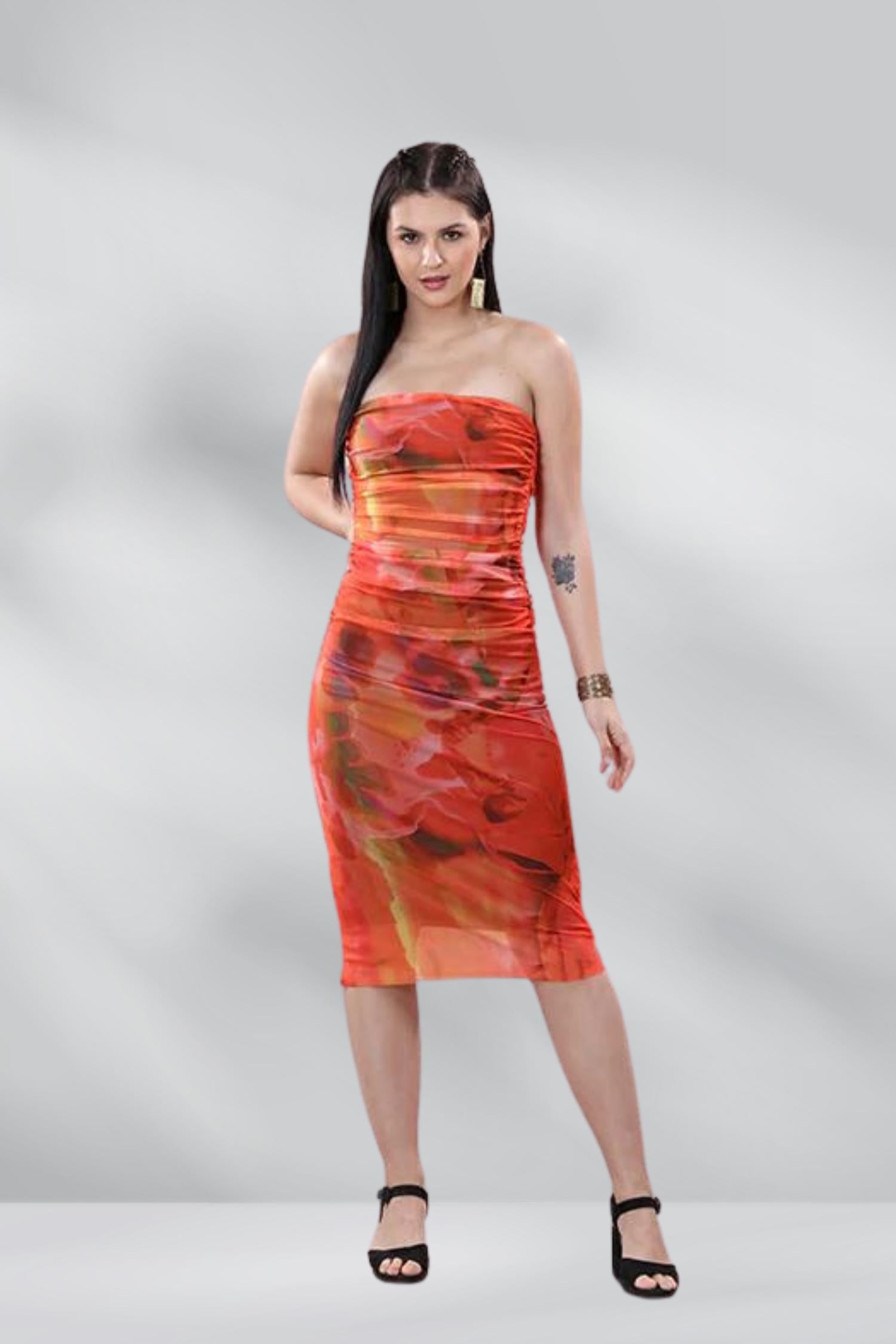 Elegant Soft Chiffon Tube Dress